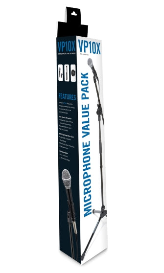 VP10X Value Pack - Includes the R21 Dynamic Microphone, MK10 Microphone Stand, 18' XLR Mic Cable, and Mic Clip