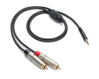 Tourtek Pro - 1/8" TRS (Stereo) to Dual RCA (Metal) Cable - 3' Breakout Accessory Cable