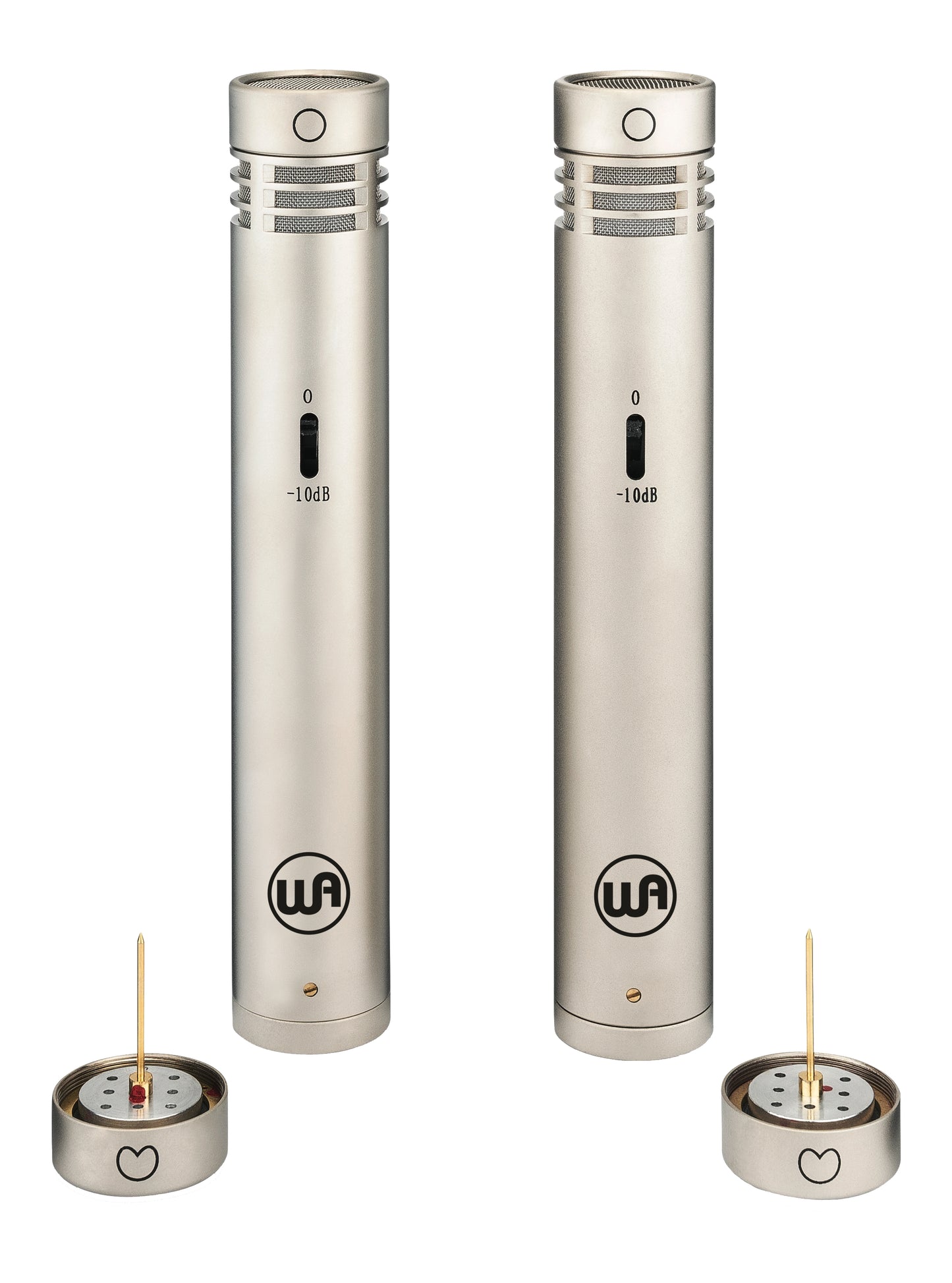 WA-84 Stereo Pair with Omni and Cardioid Capsules - Nickel Color