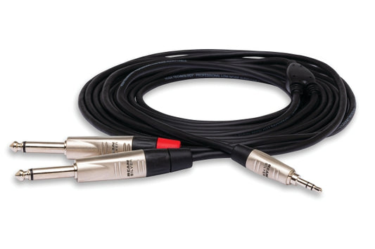 Pro Stereo Breakout, REAN 3.5 mm TRS to Dual 1/4 in. TS, 6 ft.