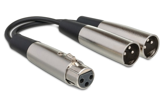Y Cable, XLR3F to Dual XLR3M