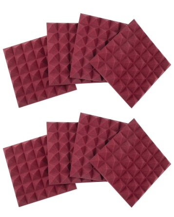 Eight Pack of 2"-Thick Acoustic Foam Pyramid Panels 12" x 12"