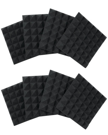 Eight Pack of 2"-Thick Acoustic Foam Pyramid Panels 12" x 12"