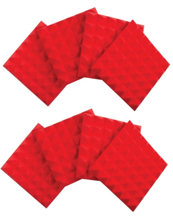 Eight Pack of 2"-Thick Acoustic Foam Pyramid Panels 12" x 12"