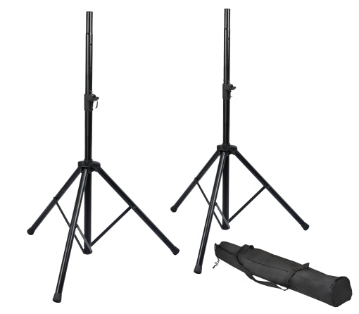 Rok-it Set Of Two (2) Tripod Base Speaker Stands With Adjustable Height Twist Knob