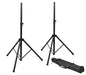 Rok-it Set Of Two (2) Tripod Base Speaker Stands With Adjustable Height Twist Knob